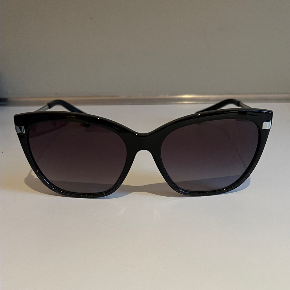 Ralph Lauren Black Cat-Eye Sunglasses with Gradient Smoke Lenses